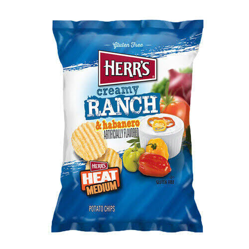 Herr's Creamy Ranch & Habanero Ripple Potato Chips 170g