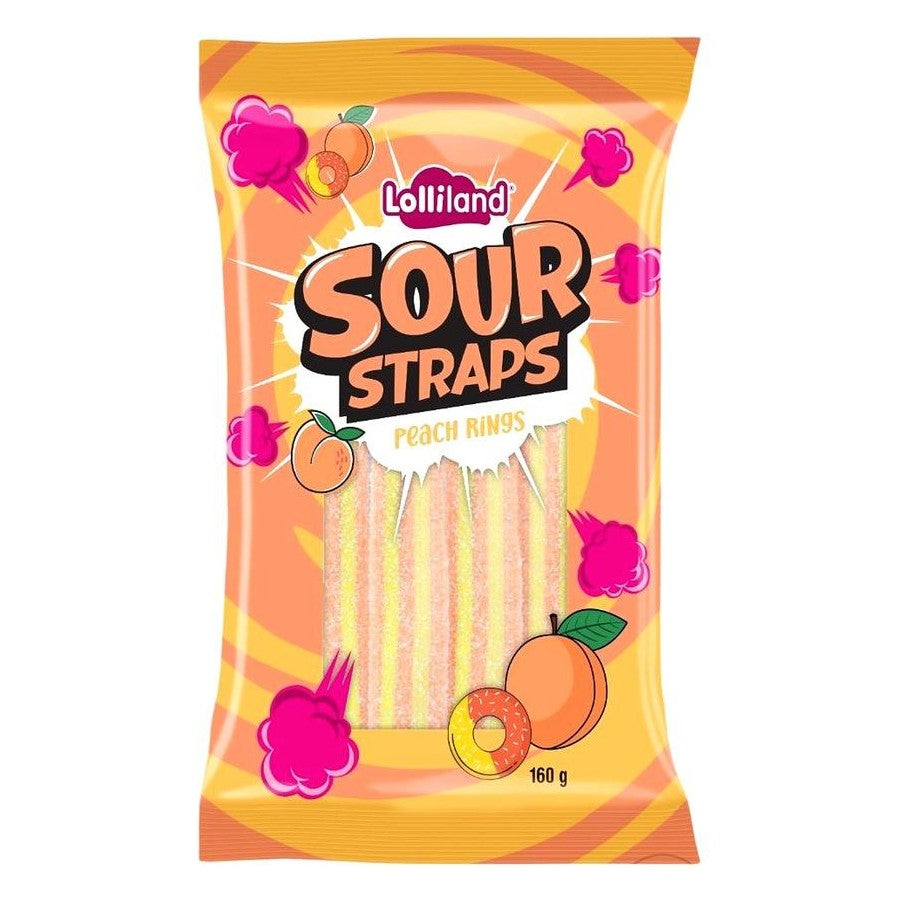 Peach Ring Sour Straps 160g