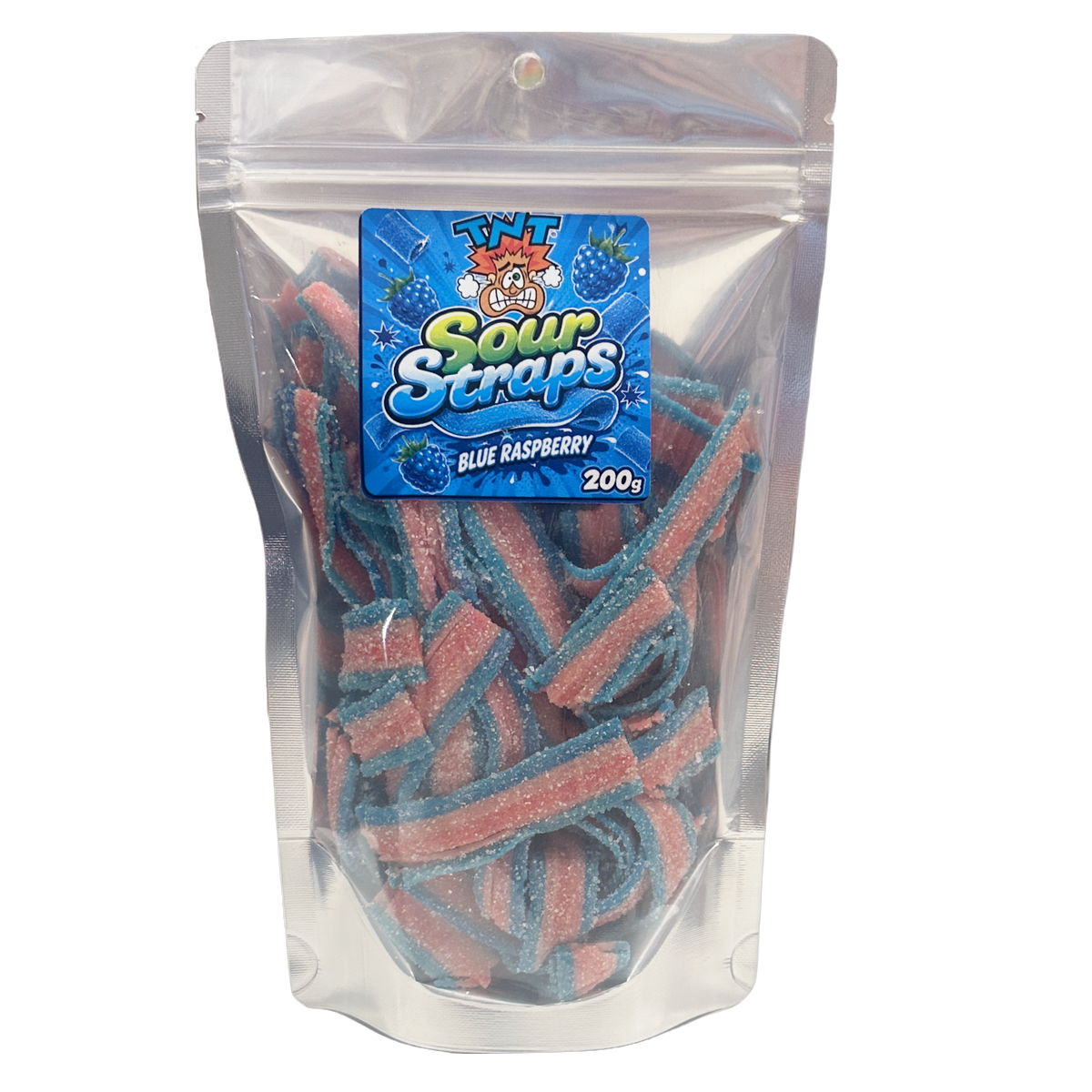 TNT Sour Straps Blue Raspberry 200g