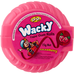 Jojo Wacky Strawberry Bubblegum Tape Roll 15g