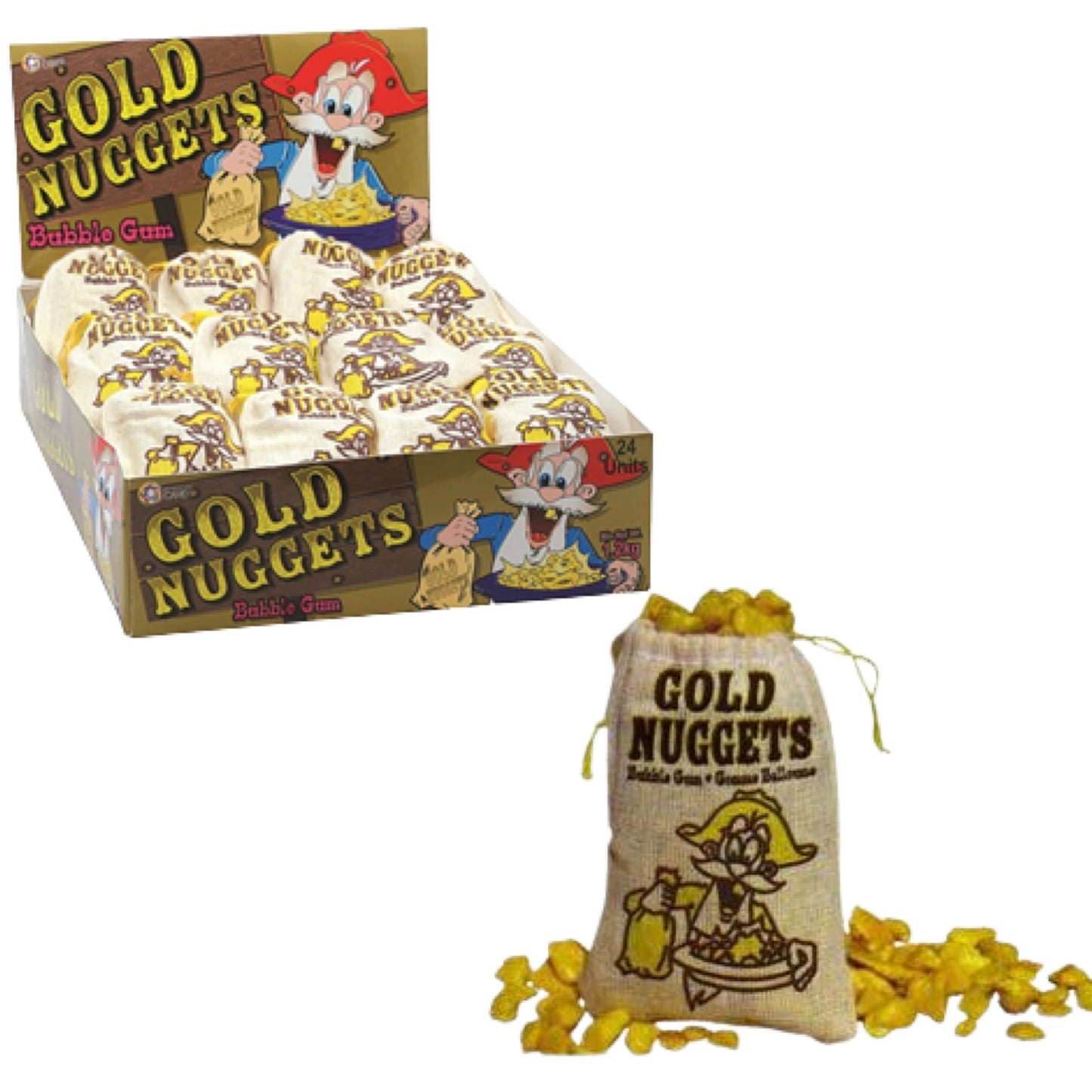 Gold Nugget Bubble Gum 50g 24pc