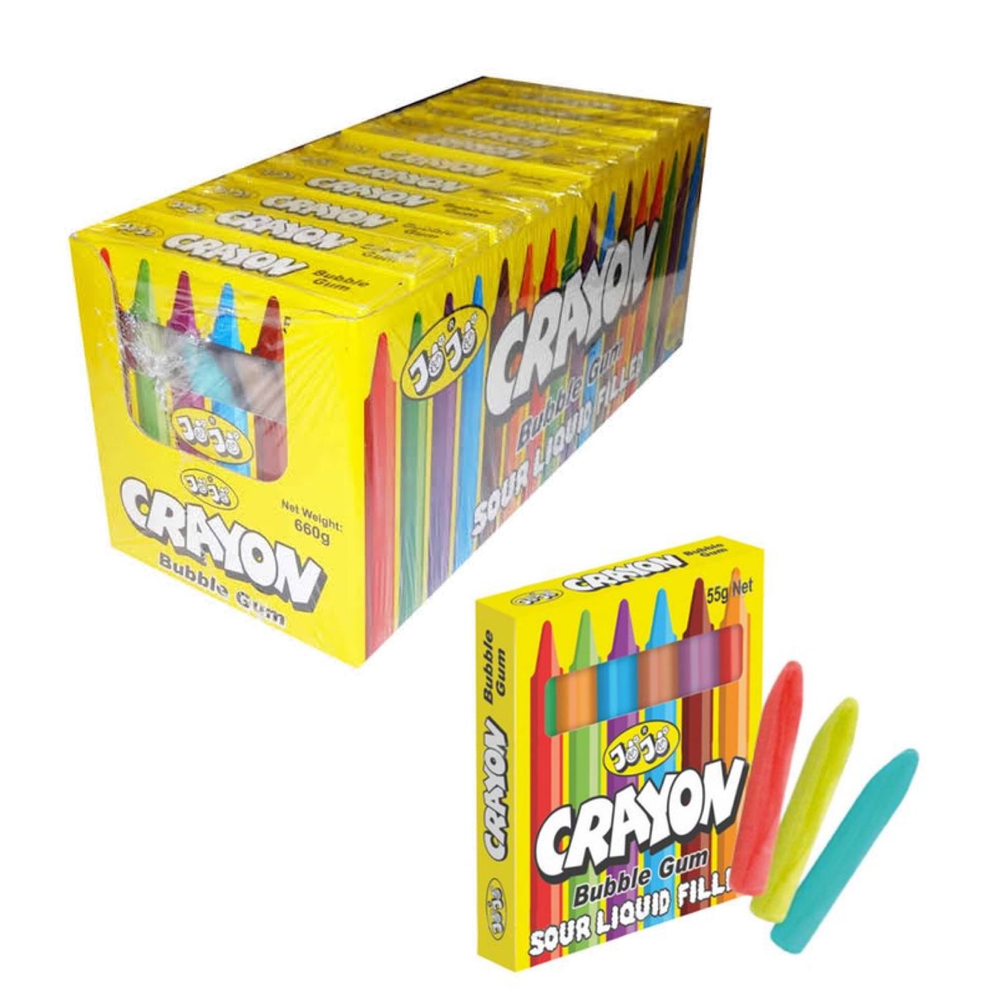 Jojo Crayon Bubble Gum 55g 12pc