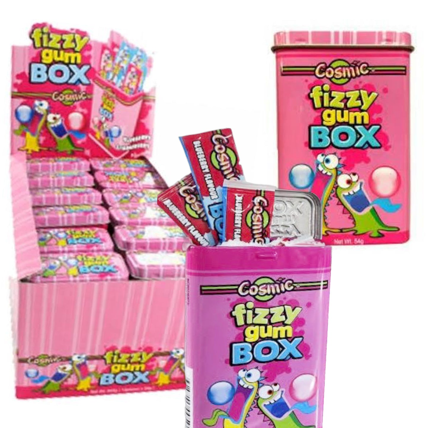 Cosmic Fizzy Gum Box 54g 12 pack