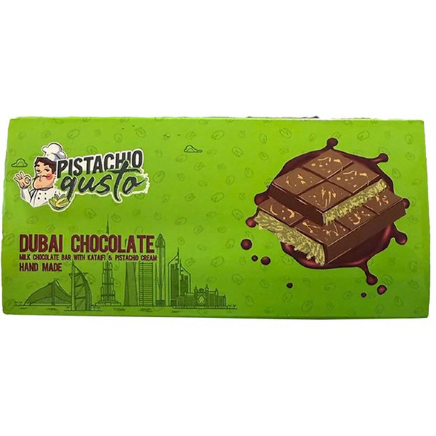 Pistachio Gusto Dubai Chocolate Bar 200g