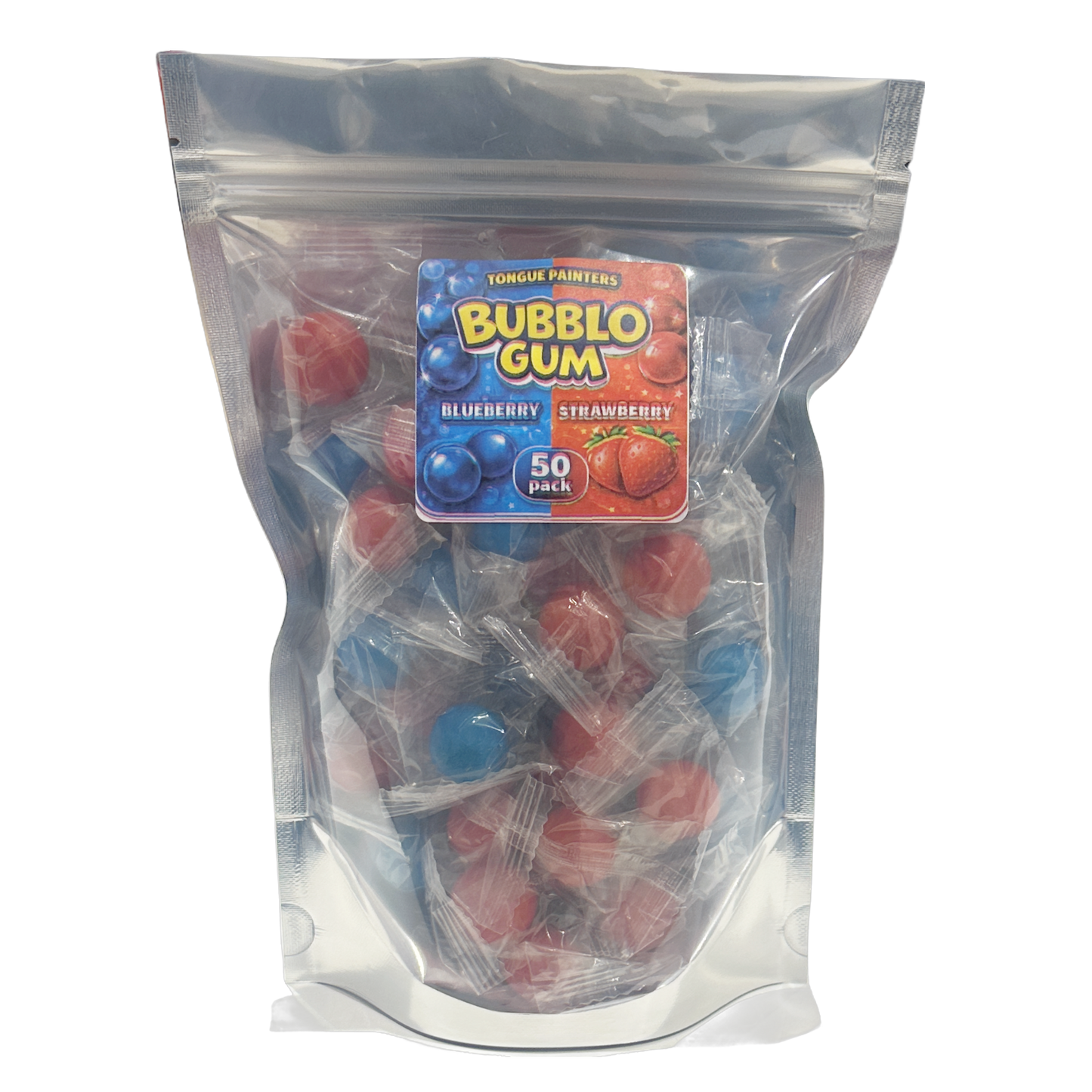 Bubblo Gum Tongue Painters – 50 Pack (Blueberry & Strawberry)