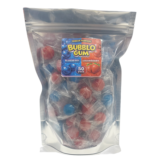 Bubblo Gum Tongue Painters – 50 Pack (Blueberry & Strawberry)