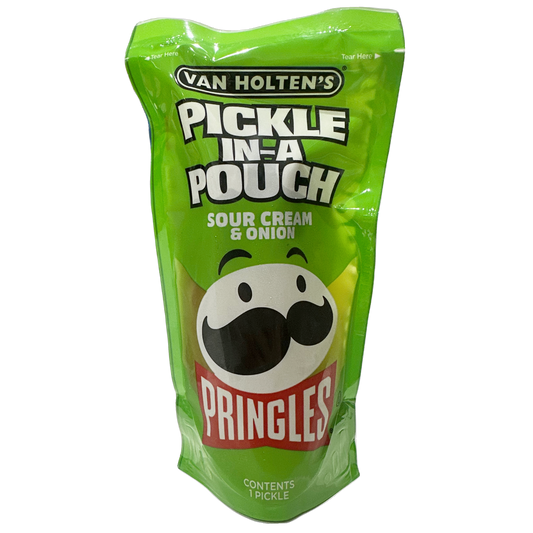 Van Holten’s Pringles Sour Cream & Onion pickle in a bag