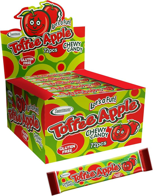 Sweetmans Toffee Apple Bar 12g – Box of 72 Best Before Dec 31st 2025