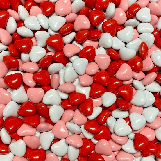 Candy Coated Chocolate Red, Pink & White Hearts 100g