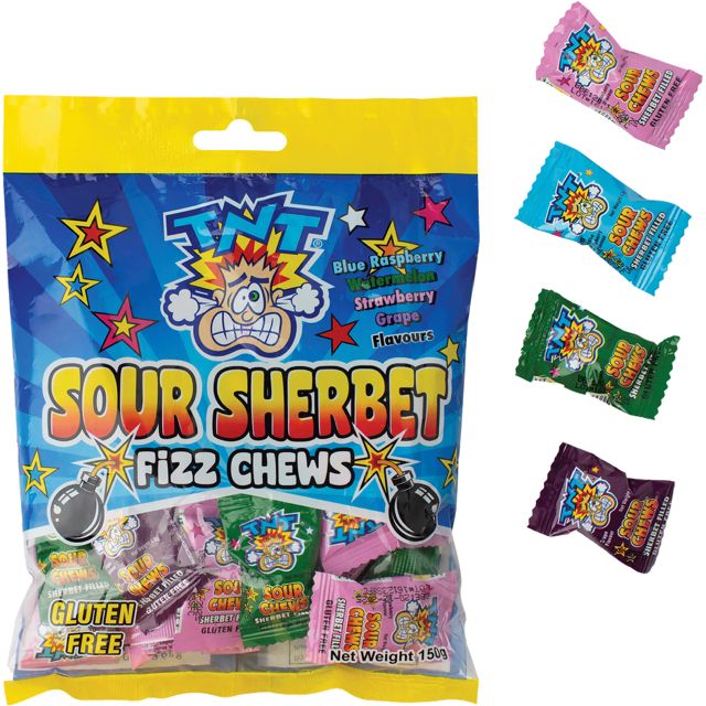 TNT Sour Sherbet Fizz Chews 150g