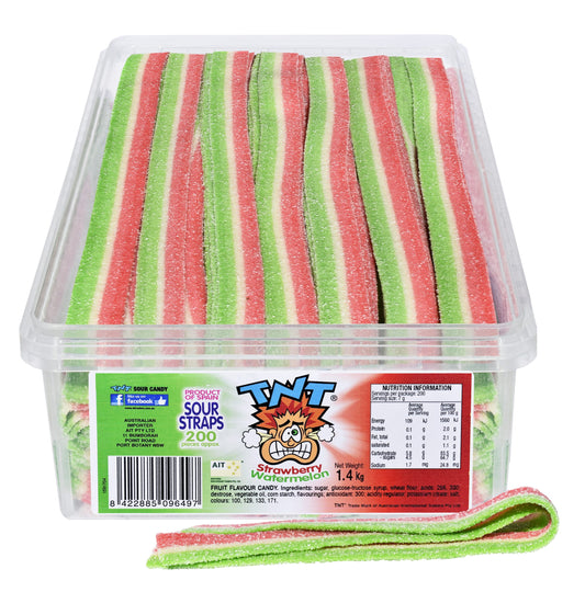 TNT Strawberry & Watermelon Sour Straps 200 pack